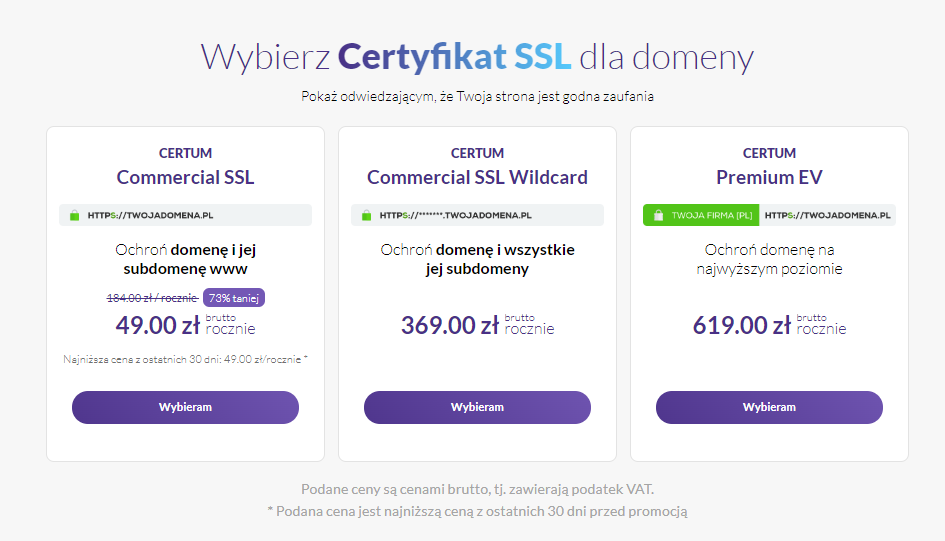 certyfikaty SSL ZENBOX
