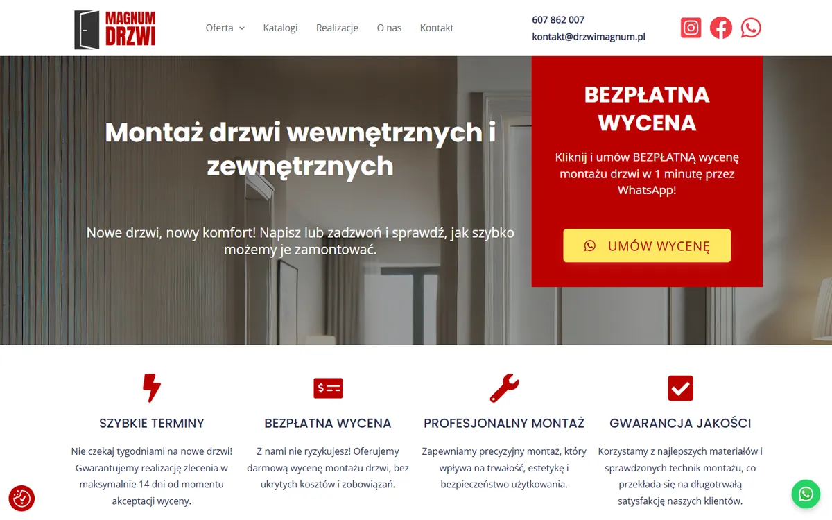 Strona drzwimagnum.pl na komputerze