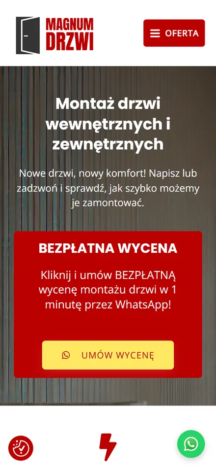Strona drzwimagnum.pl na telefonie