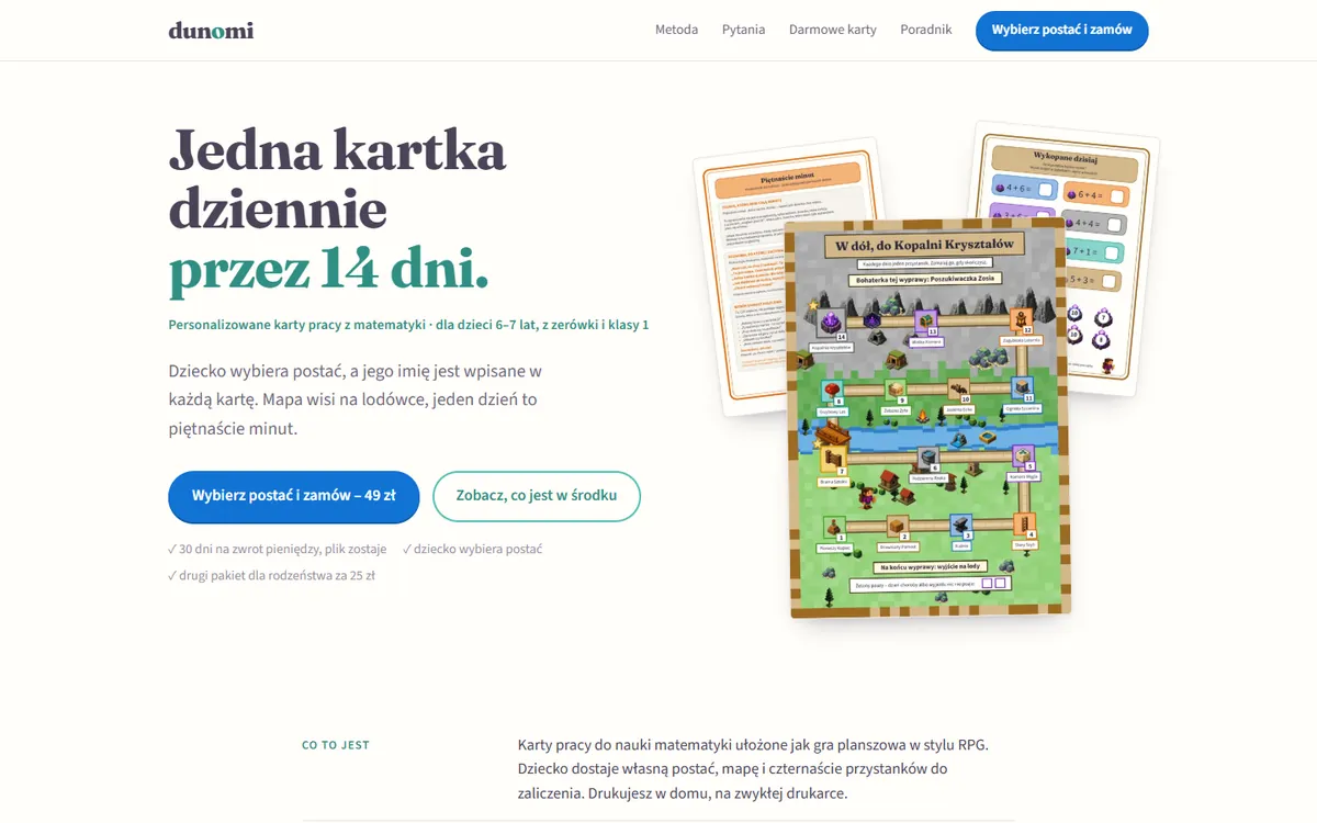 Strona dunomi.pl na komputerze