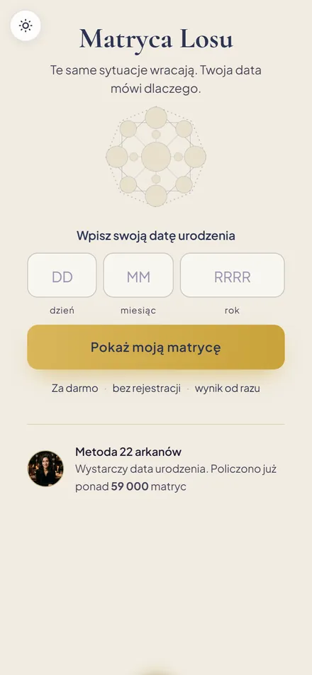 Strona tajemnicadaty.pl na telefonie